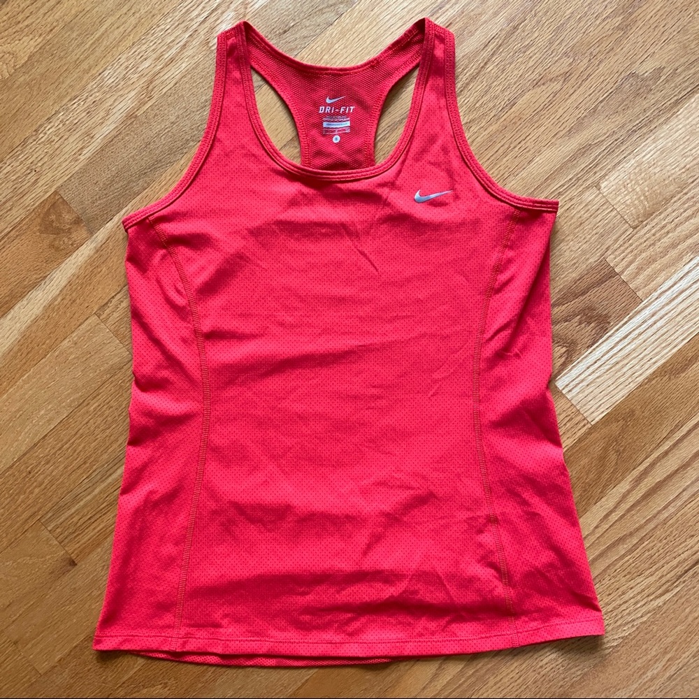 Nike Dri-Fit Red Racerback Exercise Workout Activewear Running Athletic Tank Top